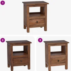 vidaXL Mesita de Noche Marrón 41 x 30 x 50 cm Madera de Caoba Sólida Clearance