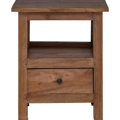 vidaXL Mesita de Noche Marrón 41 x 30 x 50 cm Madera de Caoba Sólida Clearance