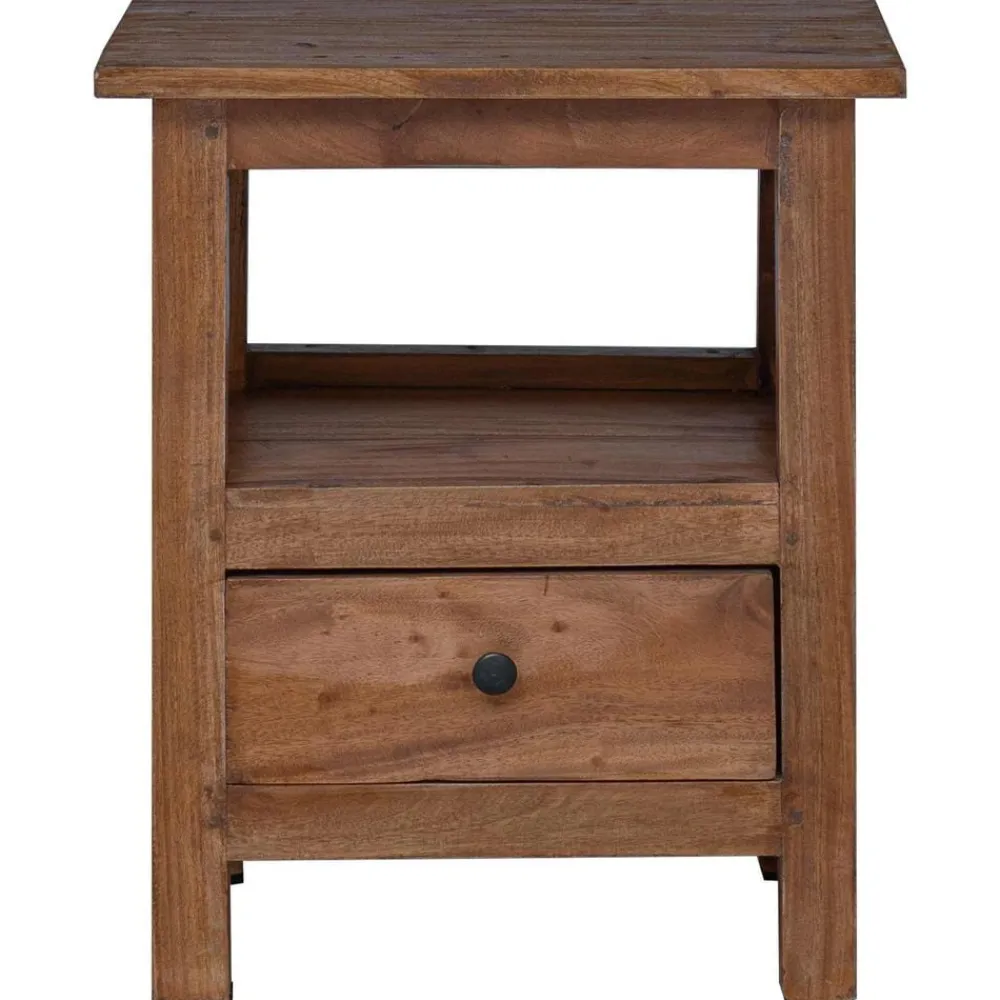 vidaXL Mesita de Noche Marrón 41 x 30 x 50 cm Madera de Caoba Sólida Clearance