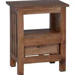vidaXL Mesita de Noche Marrón 41 x 30 x 50 cm Madera de Caoba Sólida Clearance