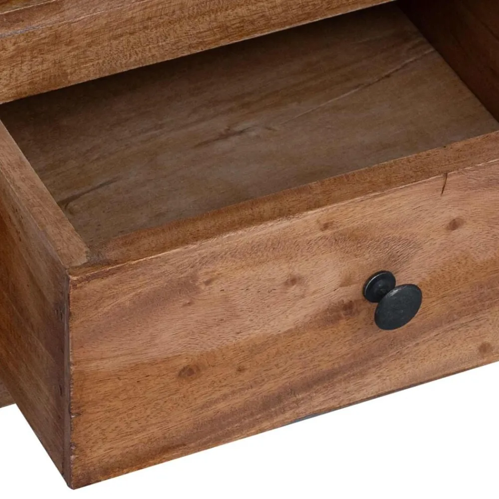 vidaXL Mesita de Noche Marrón 41 x 30 x 50 cm Madera de Caoba Sólida Clearance