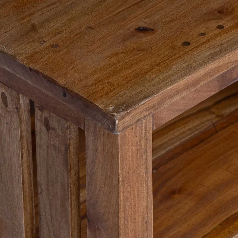 vidaXL Mesita de Noche Marrón 41 x 30 x 50 cm Madera de Caoba Sólida Clearance