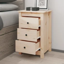 vidaXL Mesas-Mesita de noche madera maciza de pino 40x35x61,5 cm
