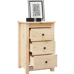 vidaXL Mesas-Mesita de noche madera maciza de pino 40x35x61,5 cm
