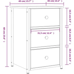 vidaXL Mesita de noche madera de ingeniería 40x36x60 cm Roble Sonoma Clearance