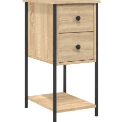 vidaXL Mesita de noche madera de ingeniería 32x42x70 cm Roble Sonoma Online