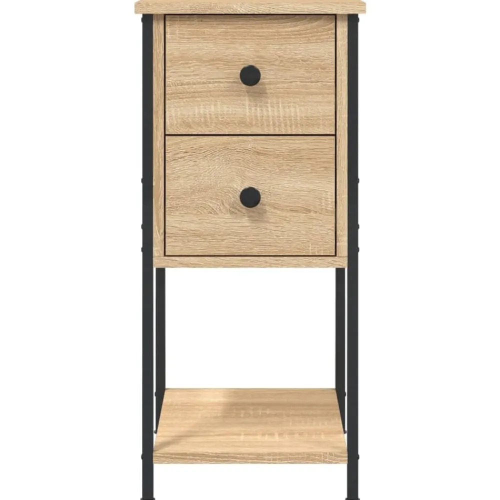 vidaXL Mesita de noche madera de ingeniería 32x42x70 cm Roble Sonoma Online