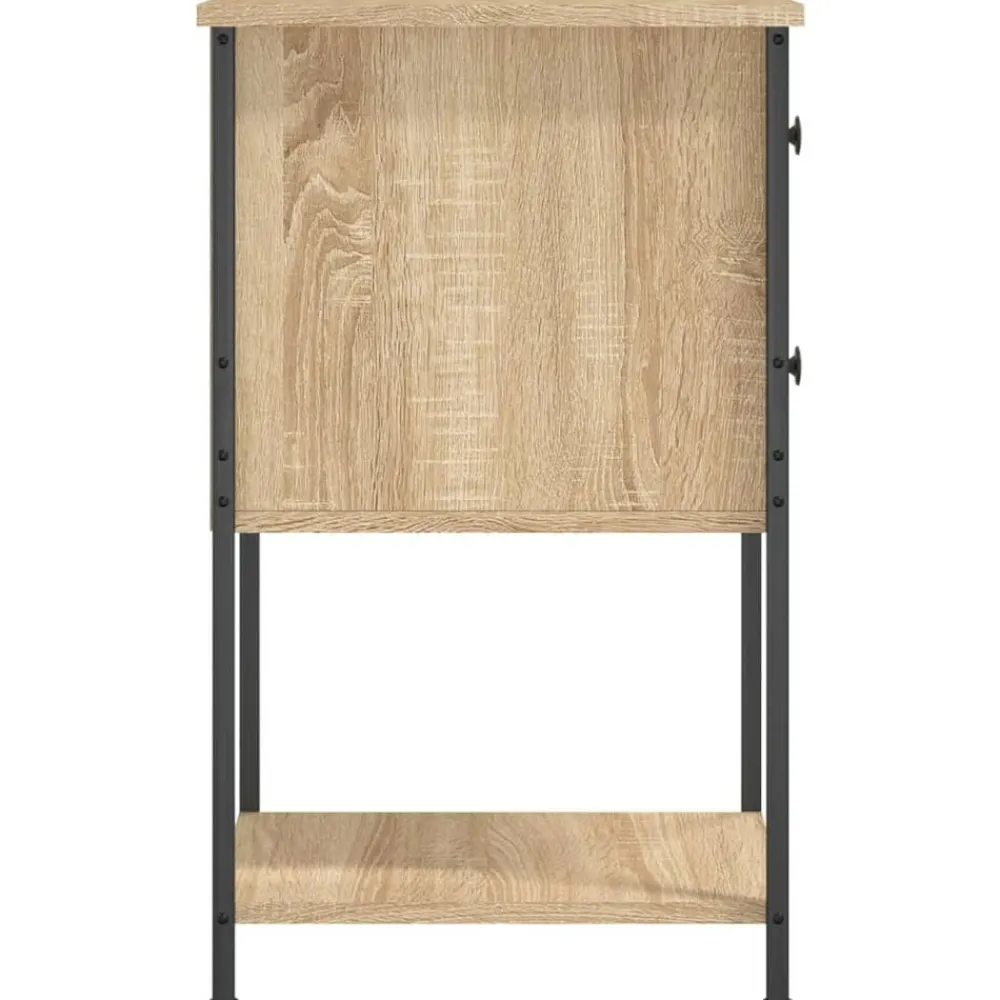 vidaXL Mesita de noche madera de ingeniería 32x42x70 cm Roble Sonoma Online