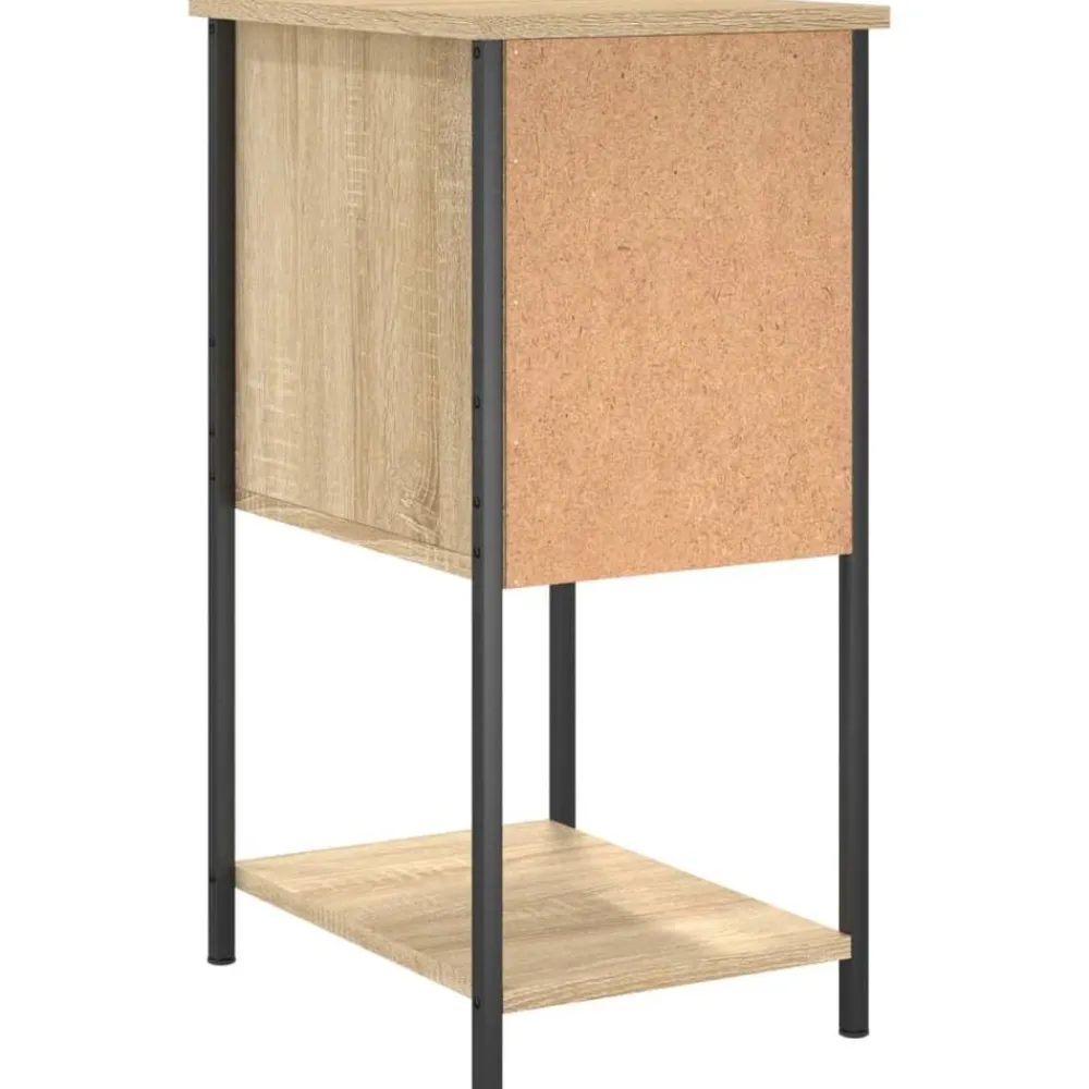 vidaXL Mesita de noche madera de ingeniería 32x42x70 cm Roble Sonoma Online