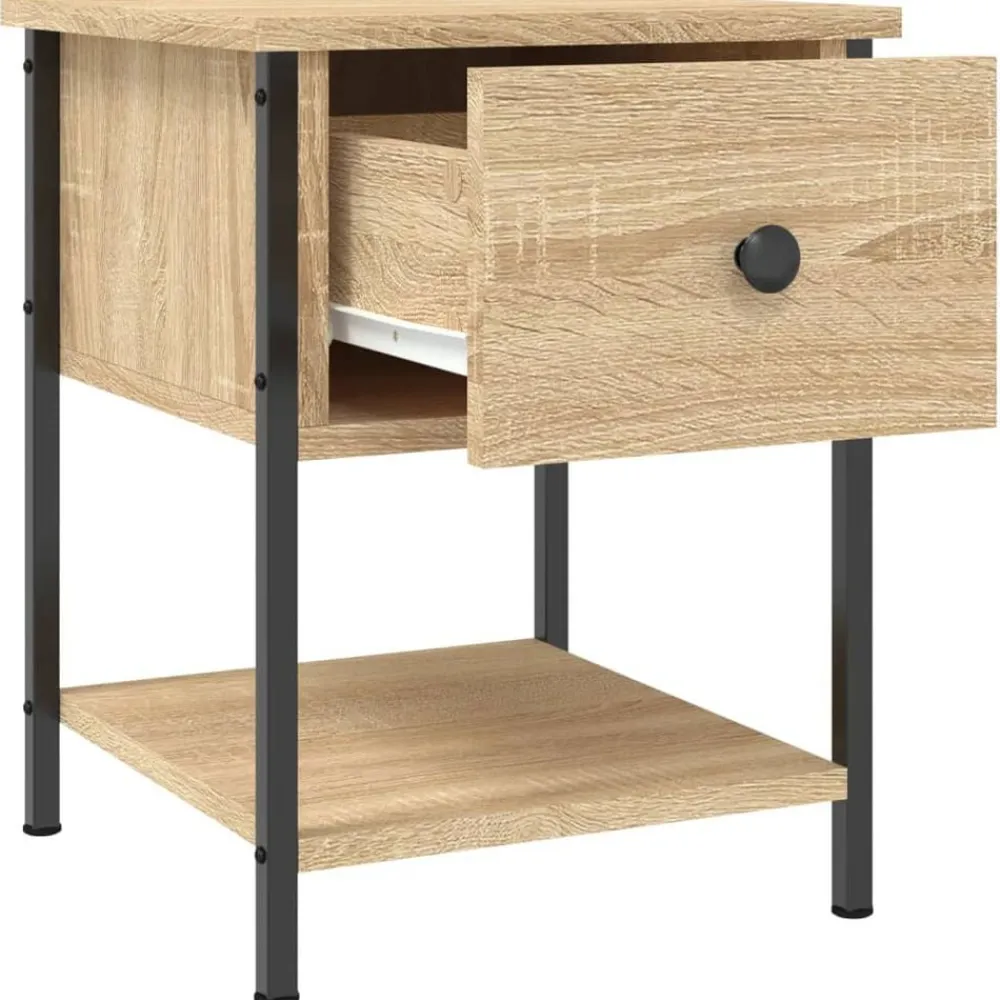 vidaXL Mesas-Mesita de noche madera de ingeniería 34x35,5x45 cm