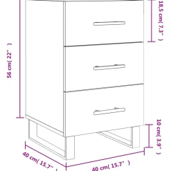 vidaXL Mesas-Mesita de noche madera de ingeniería 40x40x66 cm