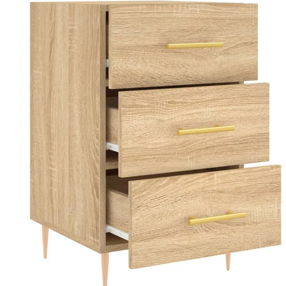 vidaXL Mesita de noche madera de ingeniería 40x40x66 cm Roble Sonoma Outlet