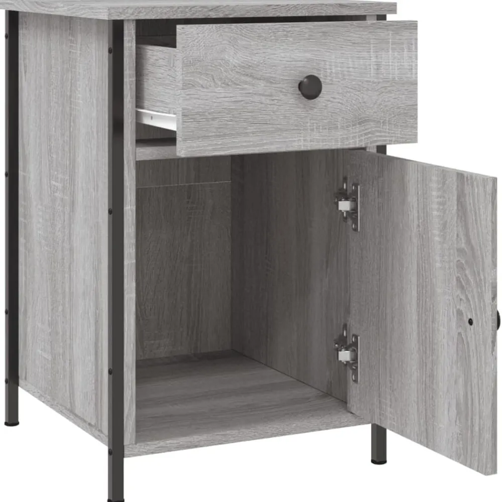 vidaXL Mesita de noche madera contrachapada 40x42x60 cm Gris sonoma Hot