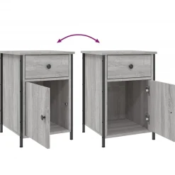 vidaXL Mesita de noche madera contrachapada 40x42x60 cm Gris sonoma Hot