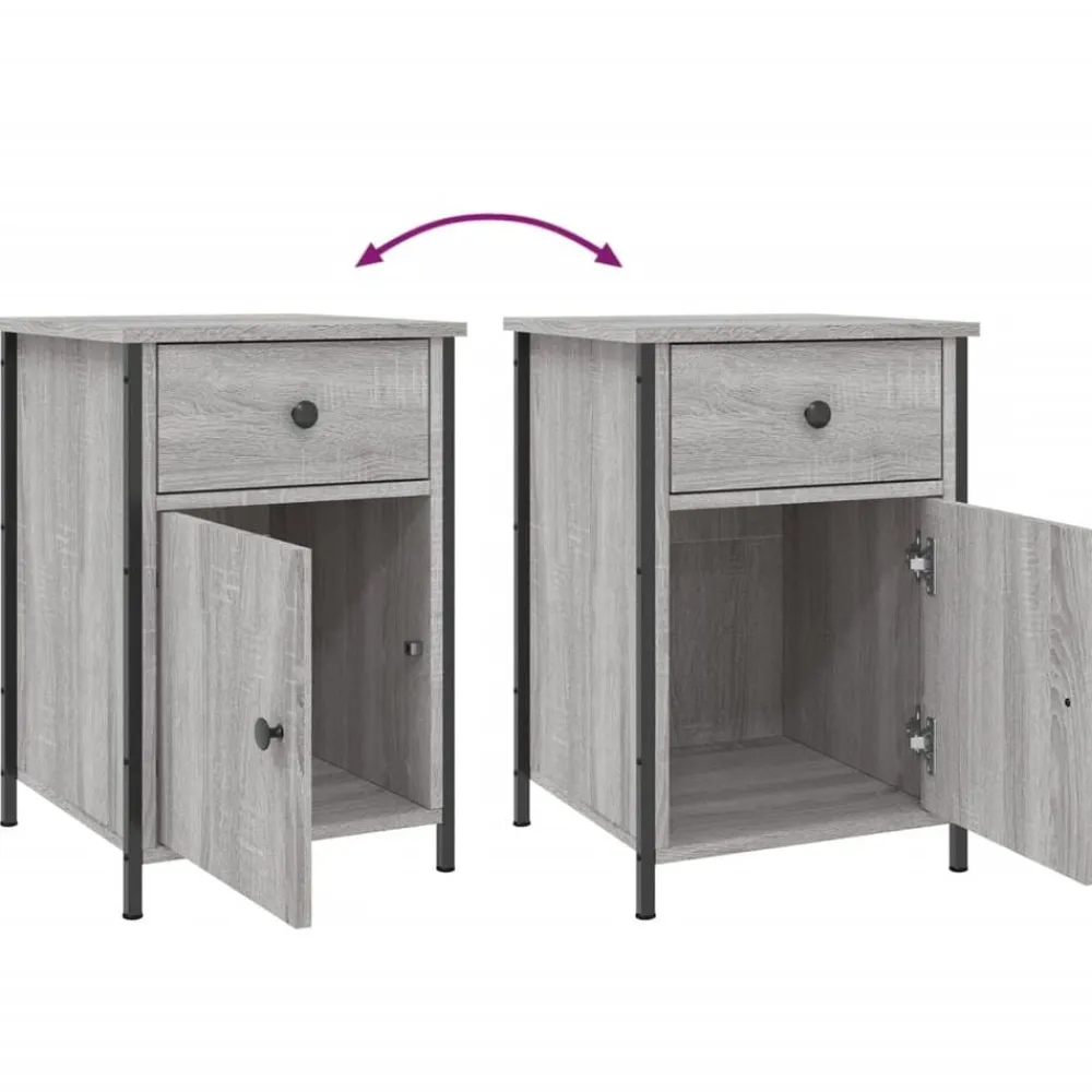 vidaXL Mesita de noche madera contrachapada 40x42x60 cm Gris sonoma Hot