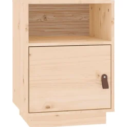 vidaXL Mesita de noche madera maciza de pino 40x34x55 cm Natural Sale