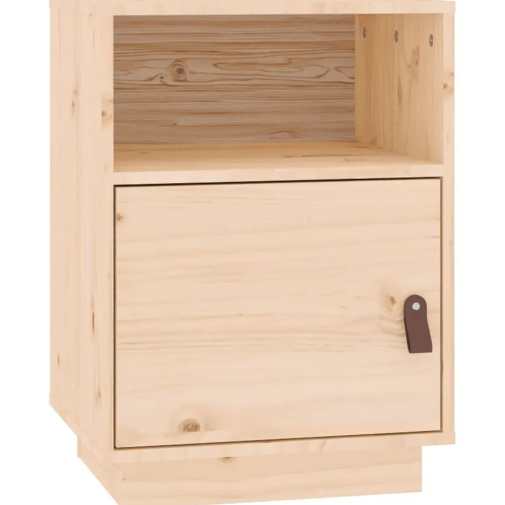 vidaXL Mesita de noche madera maciza de pino 40x34x55 cm Natural Sale
