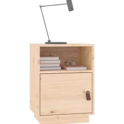 vidaXL Mesita de noche madera maciza de pino 40x34x55 cm Natural Sale