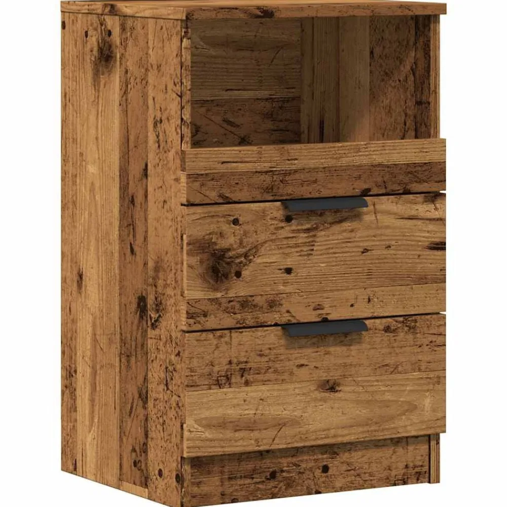 vidaXL Mesita de noche madera de ingeniería envejecida 40x36x65 cm Madera antigua Online