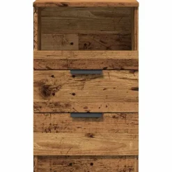 vidaXL Mesita de noche madera de ingeniería envejecida 40x36x65 cm Madera antigua Online