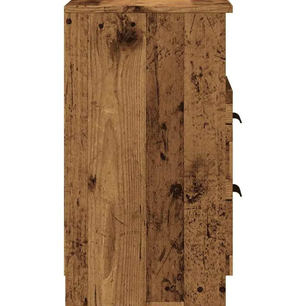 vidaXL Mesita de noche madera de ingeniería envejecida 40x36x65 cm Madera antigua Online