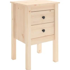 vidaXL Mesita de noche madera maciza de pino 40x35x61,5 cm Marr&oacute;n