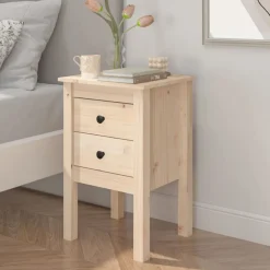 vidaXL Mesita de noche madera maciza de pino 40x35x61,5 cm Marr&oacute;n