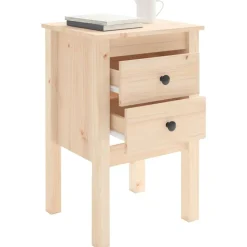 vidaXL Mesita de noche madera maciza de pino 40x35x61,5 cm Marrón