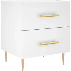 vidaXL Mesita de noche madera de ingeniería 40x35x47,5 cm Blanco Outlet