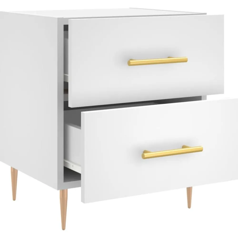 vidaXL Mesita de noche madera de ingeniería 40x35x47,5 cm Blanco Outlet