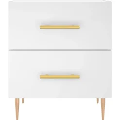 vidaXL Mesita de noche madera de ingeniería 40x35x47,5 cm Blanco Outlet