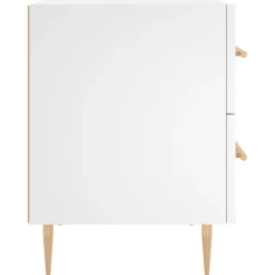 vidaXL Mesita de noche madera de ingeniería 40x35x47,5 cm Blanco Outlet