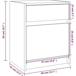 vidaXL Mesita de noche madera maciza de pino 40x31x50 cm Natural Clearance