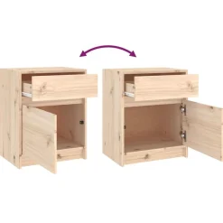 vidaXL Mesita de noche madera maciza de pino 40x31x50 cm Natural Clearance
