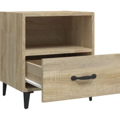 vidaXL Mesas-Mesita de noche madera contrachapada color