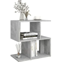vidaXL Mesas-Mesita de noche madera de ingeniería gris hormigón 50x30x51,5cm