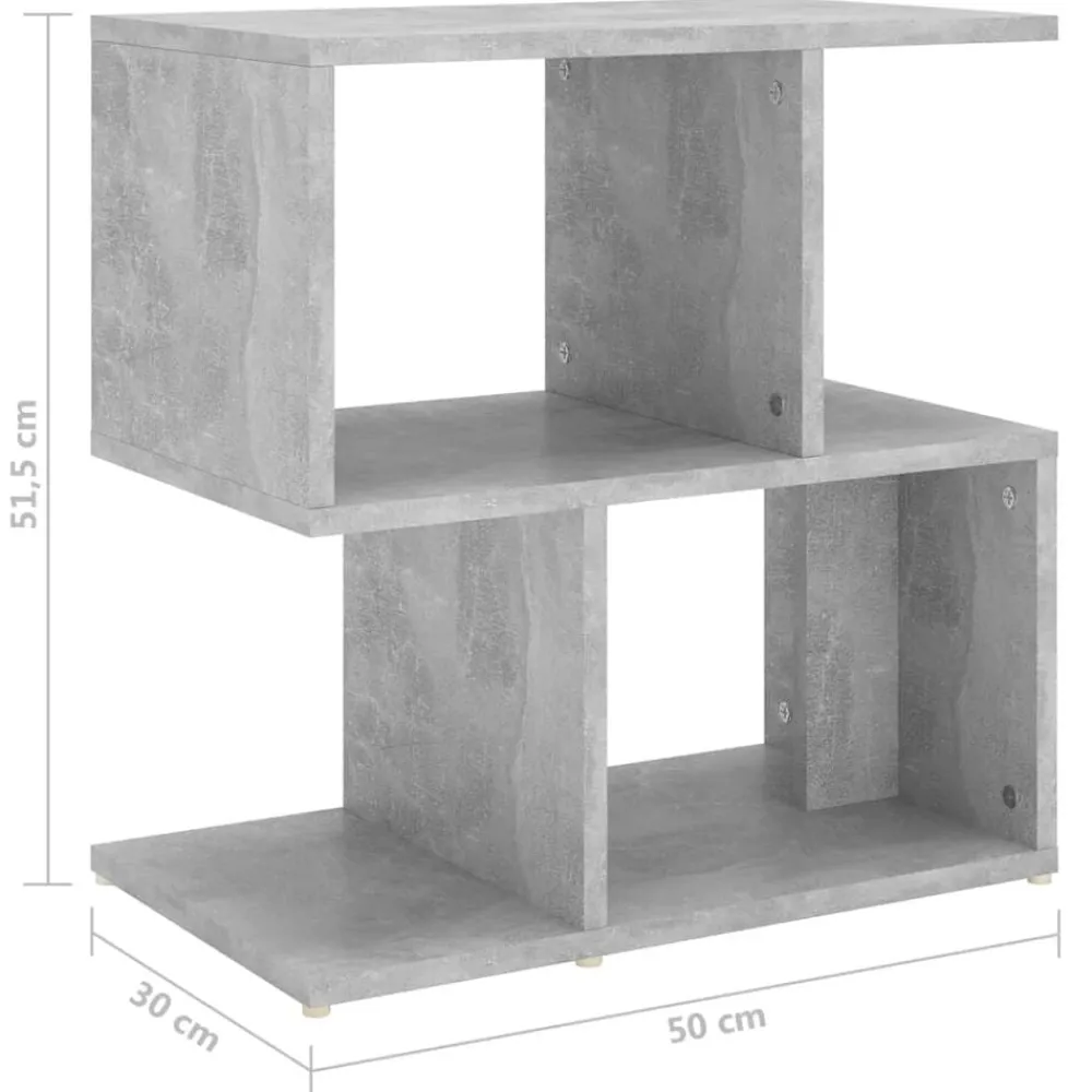 vidaXL Mesas-Mesita de noche madera de ingeniería gris hormigón 50x30x51,5cm