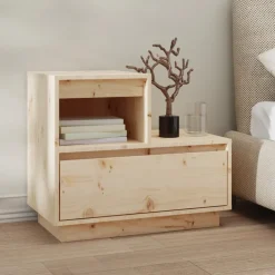 vidaXL Mesas-Mesita de noche madera maciza de pino 60x34x51 cm
