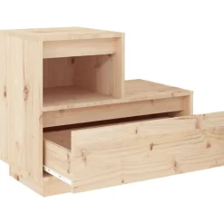 vidaXL Mesas-Mesita de noche madera maciza de pino 60x34x51 cm