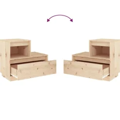vidaXL Mesas-Mesita de noche madera maciza de pino 60x34x51 cm