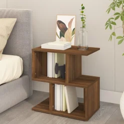 vidaXL Mesas-Mesita de noche madera contrachapada marrón roble 50x30x51,5cm