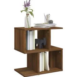 vidaXL Mesas-Mesita de noche madera contrachapada marrón roble 50x30x51,5cm