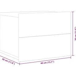 vidaXL Mesita de noche madera contrachapada 40x30x30 cm Gris sonoma Discount