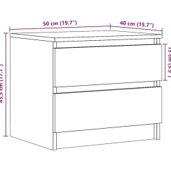 vidaXL Mesita de noche madera de ingeniería envejecida 50x40x43.5 cm Madera antigua Best
