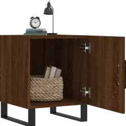 vidaXL Mesas-Mesita de noche madera de ingeniería marrón roble 40x40x50 cm