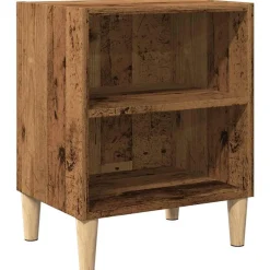 vidaXL Mesita de noche madera de ingeniería envejecida 40x30x50 cm Madera antigua Best