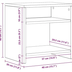vidaXL Mesas-Mesita de noche madera de ingeniería artisian 40x30x40 cm