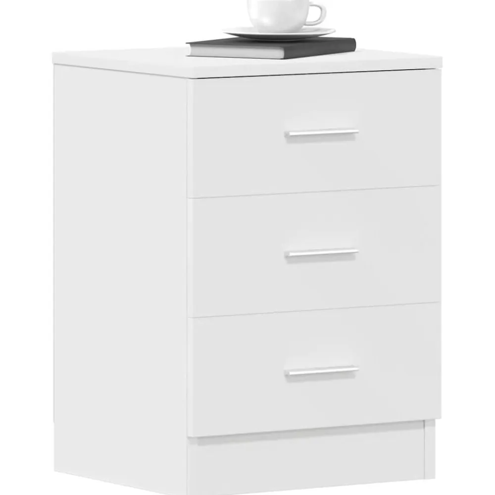 vidaXL Mesita de noche madera contrachapada 38x35x56 cm Blanco Best