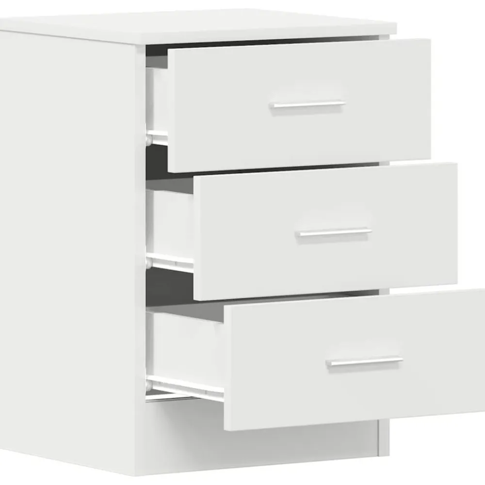 vidaXL Mesita de noche madera contrachapada 38x35x56 cm Blanco Best