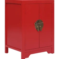 vidaXL Mesita de noche madera de Paulownia 38x28x52 cm Rojo Clearance